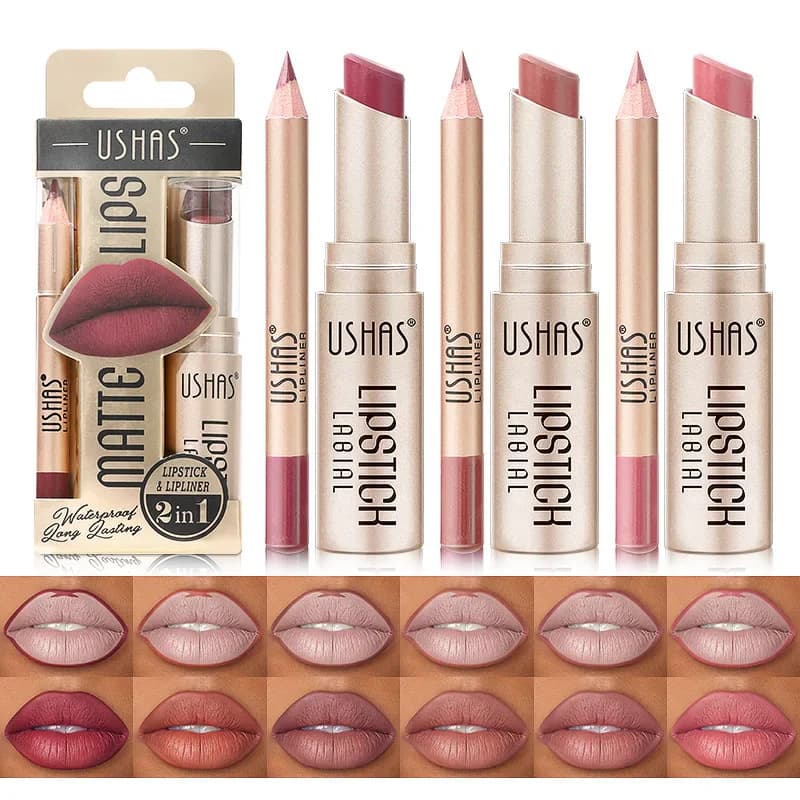 VelvetMist 12 Color Lip Liner + LIPSTICK Set Easy thumbnail 2