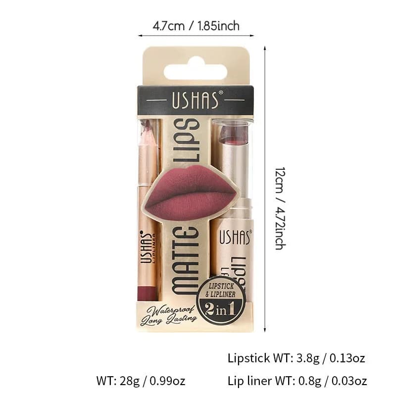 VelvetMist 12 Color Lip Liner + LIPSTICK Set Easy thumbnail 6